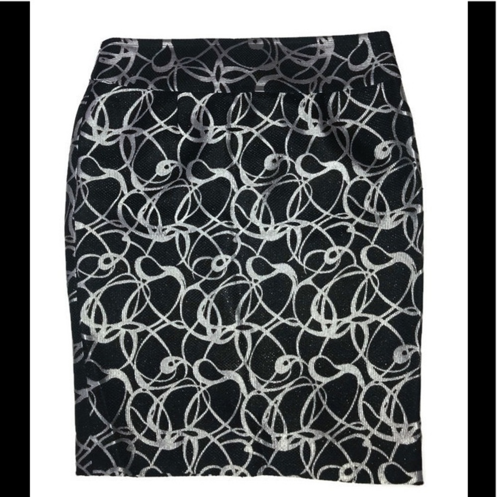 Black & Silver Metallic Skirt.